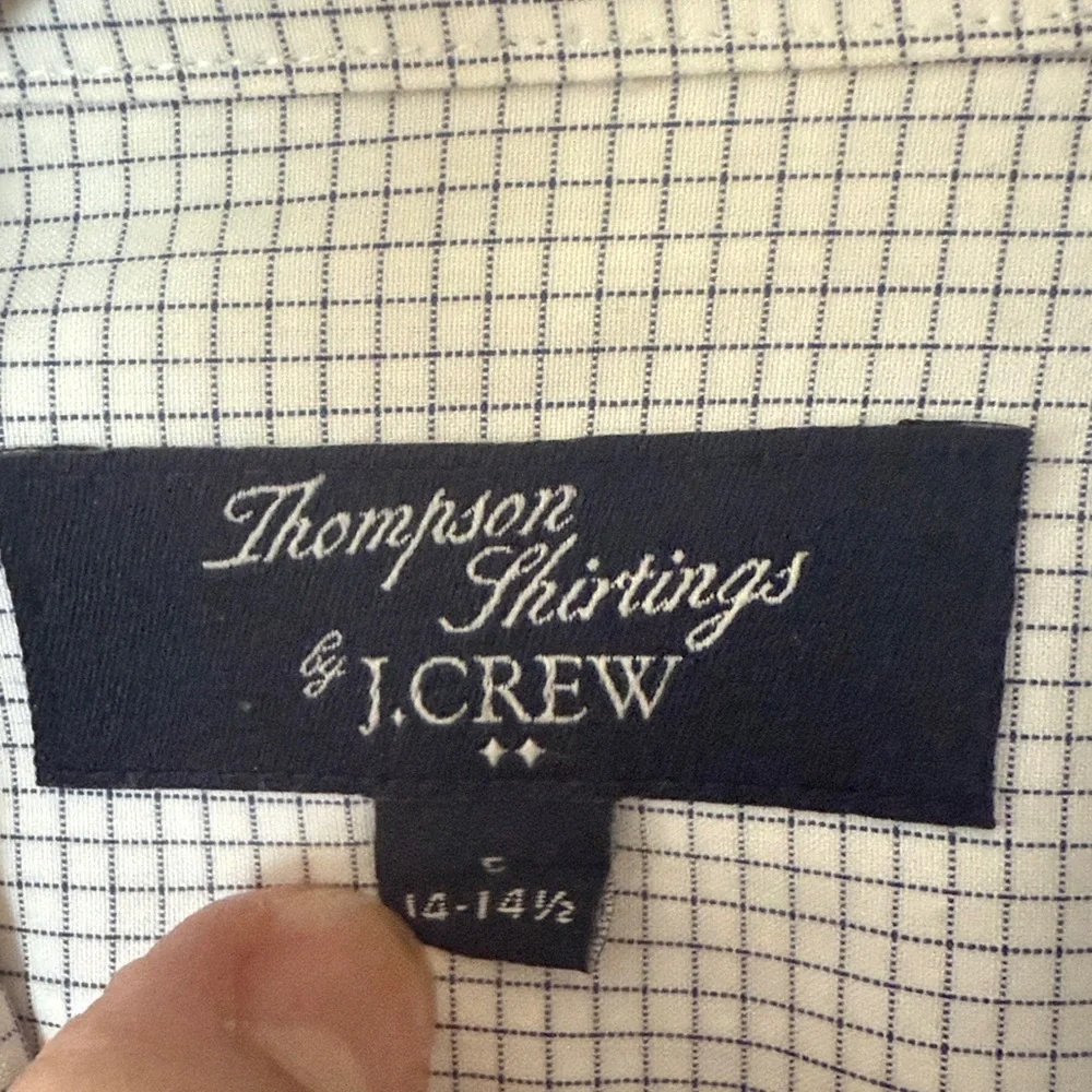 J Crew White Micro-Check Dress Shirt